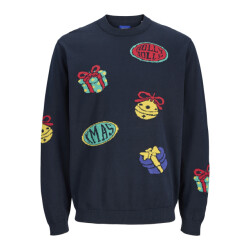 Jack & Jones Heren kersttrui jorholiday donkerblauw