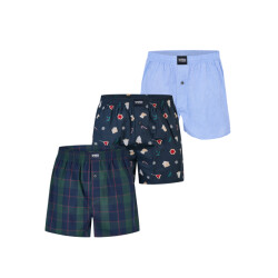 Happy Shorts Wijde boxershorts heren kerst 3-pack geruit/print/effen