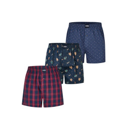 Happy Shorts Wijde boxershorts heren kerst 3-pack geruit/print/aop