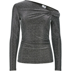 Y.A.S Yasstarla ls off shoulder top black/dark silver