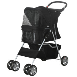 4goodz Hondenbuggy met zonnedak en opbergnet -