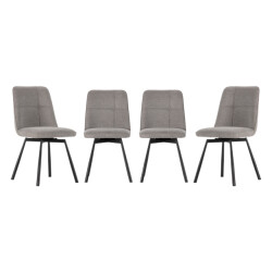 CaliCosy Game of 4 swivel fabric chairs h85.5 cm iona