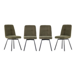 CaliCosy Game of 4 swivel fabric chairs h85.5 cm iona