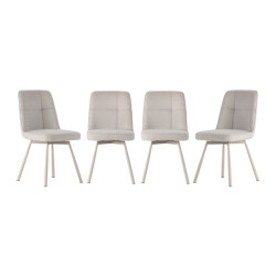 CaliCosy Game of 4 swivel fabric chairs h85.5 cm iona