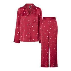 Pieces Dames pyjama set pcjytte hartjes satijn nachtset