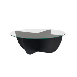 CaliCosy Mesa de centro com tampo de vidro Ø90 cm nina