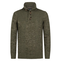 Petrol Industries men knitwear collar m-3050-kwc211 6174 mossy