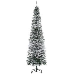 Homcom Kerstboom smal met sneeuw incl. standaard 225 cm /groen