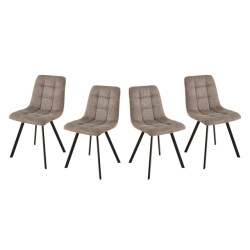 CaliCosy Set van 4 gestoffeerde stoelen chilli