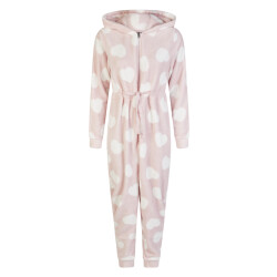 By Louise Dames huispak onesie fleece hartjes