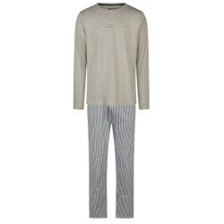 Phil & Co Heren pyjama set lang grijs gestreept