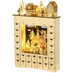 4goodz Adventskalender met led-verlichting 24 laden 36x52 cm