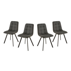 CaliCosy Set van 4 gestoffeerde stoelen chilli