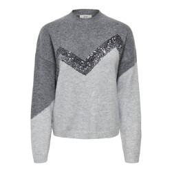 Jacqueline de Yong matilda life l/s hn sequin pull 15360123 dark grey melange
