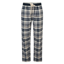 Phil & Co Heren pyjamabroek lang flanel geruit grijs