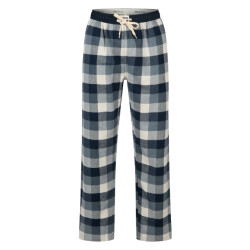 Phil & Co Heren pyjamabroek lang flanel geruit blauw
