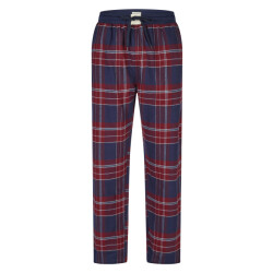 Phil & Co Heren pyjamabroek lang flanel geruit blauw/rood