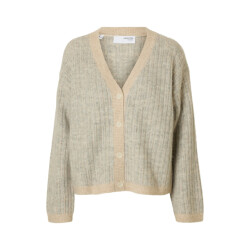 Selected Femme slfalva ls knit stripe v-cardigan 16099055 birch