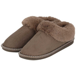 Apollo Dames instap pantoffels teddy taupe