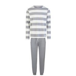 Phil & Co Heren pyjama set lang grijs gestreept