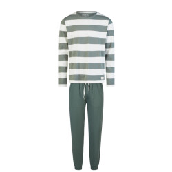 Phil & Co Heren pyjama set lang groen gestreept