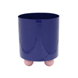 Present Time bloempot double funky large cobalt blue & soft pink
