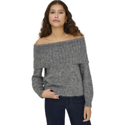 Only Onlshine ls off shoulder cc knt medium grey melang