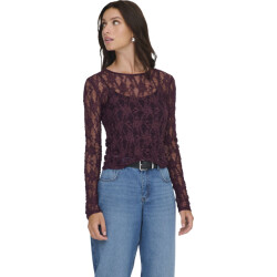 Only Onlalba l/s lace top jrs decadent chocolate