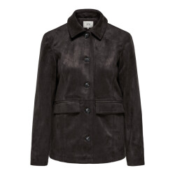 Jacqueline de Yong parker faux suede jacket otw yfm 15361100 chocolate torte