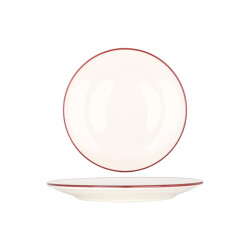 Bonna Dinerbord linea burgundy porselein 25 cm set van 6