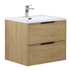 Badplaats Badkamermeubel set luxor 60cm licht badmeubel met wastafel