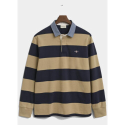 Gant Polo lange mouw reg chambray stripe heavy rug 2004083/224