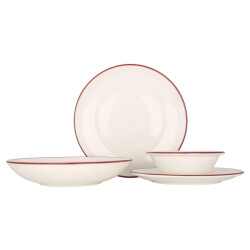 Bonna Serviesset (large) linea burgundy 24 delig 6 personen porselein