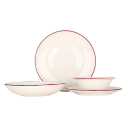 Bonna Serviesset (medium) linea burgundy 24 delig 6 personen porselein