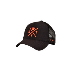 WATTS Unisex cap tribe logo effen carbon donkergrijs/neon oranje