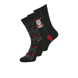 Jack & Jones Heren kerst sokken jacxmas reindeer giftbox 3-pack zwart