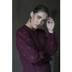 Geisha 52870-21 485 sweater with pearls port/pink