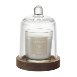 WDMT Luxe geurkaars met glazen stolp – wit