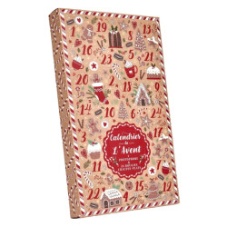 WDMT Adventskalender bougie 22 x 38 x 5 cm rood