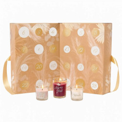 WDMT Kerstmis adventskalender 34 x 25 x 14 cm beige