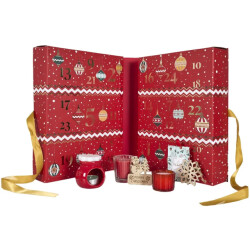 WDMT Kerstmis adventskalender – 34 × 25 × 14 cm – rood