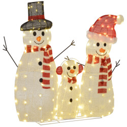 4goodz Kerstfiguur set van sneeuwmannen met verlichting 148 led -