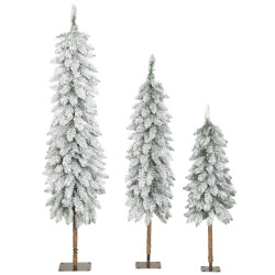 4goodz Set 3 kerstbomen met sneeuw 90/120/150 cm