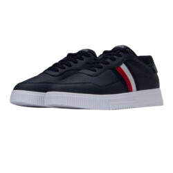 Tommy Hilfiger Heren supercup stripe leren trainers