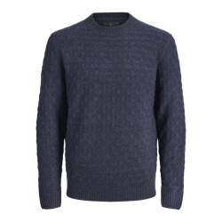 Jack & Jones Jprblasimon structure knit crew neck ln navy