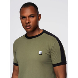 Ombre t-shirt heren olijf met bies