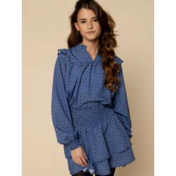 Looxs Revolution Blouse print blue voor meisjes in de kleur