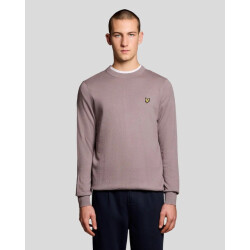 Lyle and Scott Cotton merino crew neck mauve