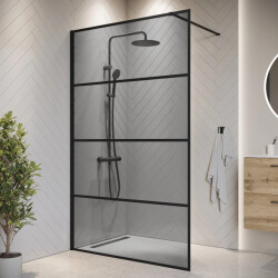 Badplaats Douchewand essos 140 x 200 cm – zwart – inloopdouche 8 mm