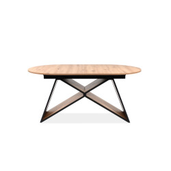 CaliCosy Uittrekbare eettafel van 160 tot 200 cm in eiken artisan decor en zwart tilia